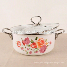 enamel tomato paste cooking pot with glass lid